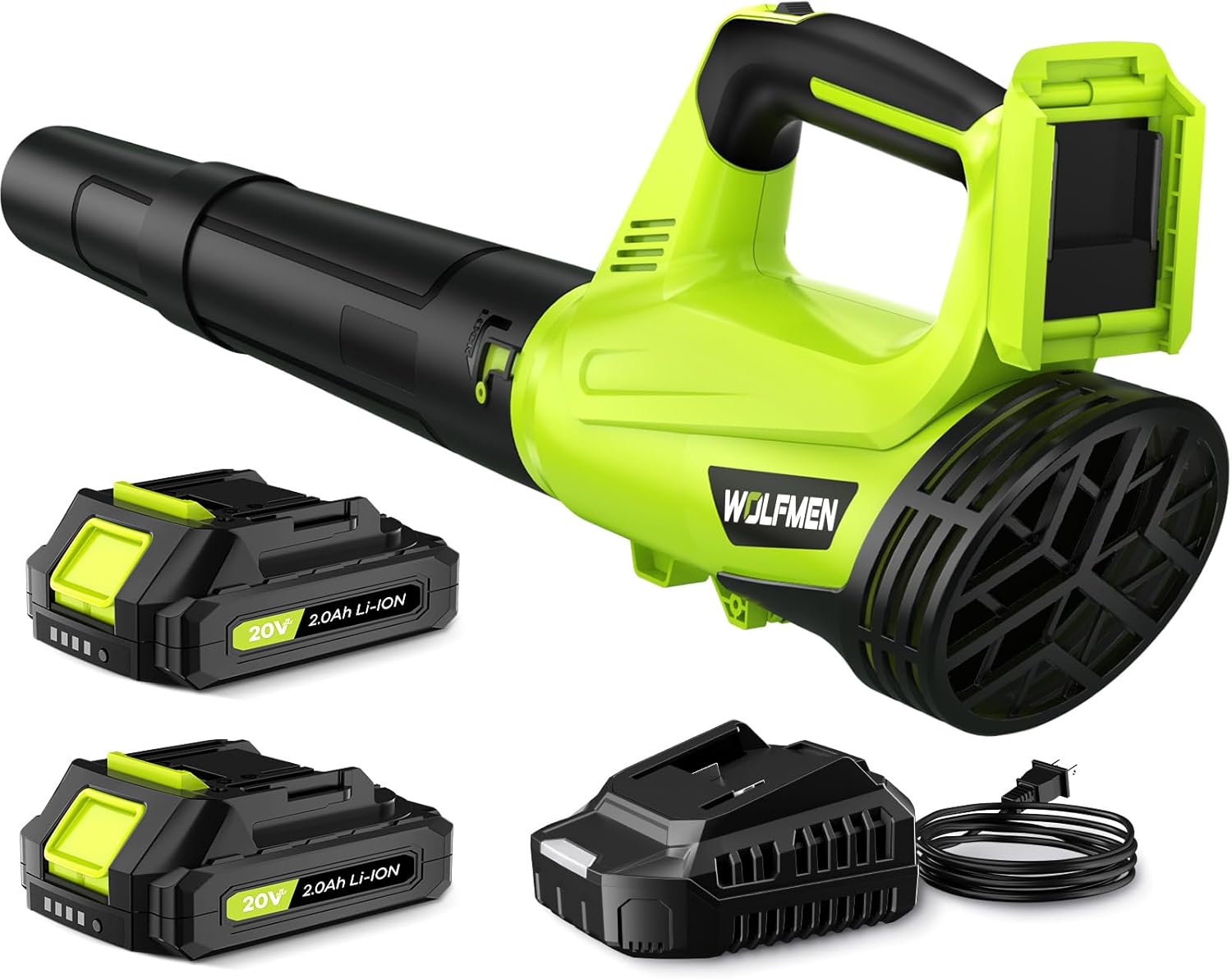 Electric Leaf Blower Cordless with 2 Batteries and Charger