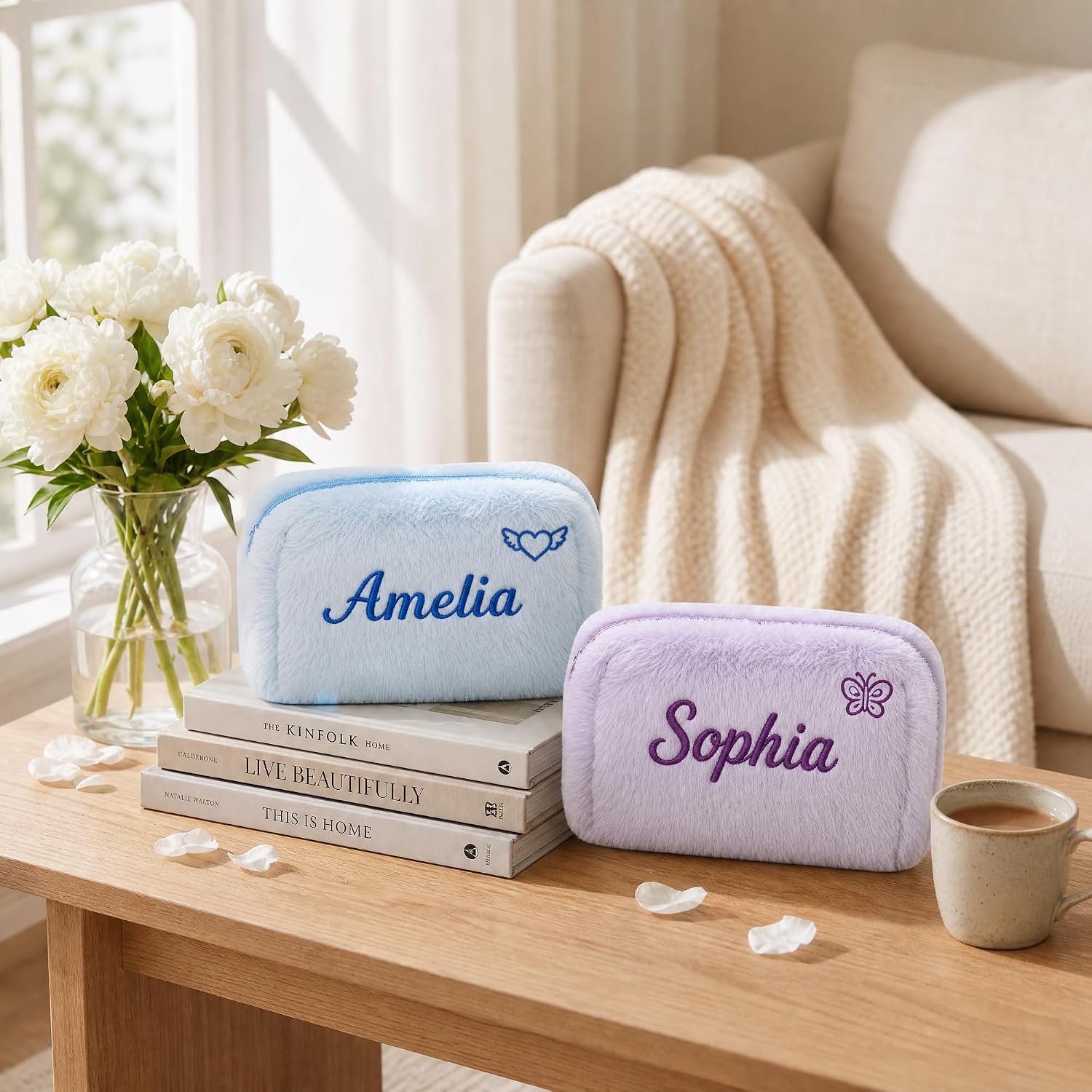 Custom Embroidered Plush Makeup Bag