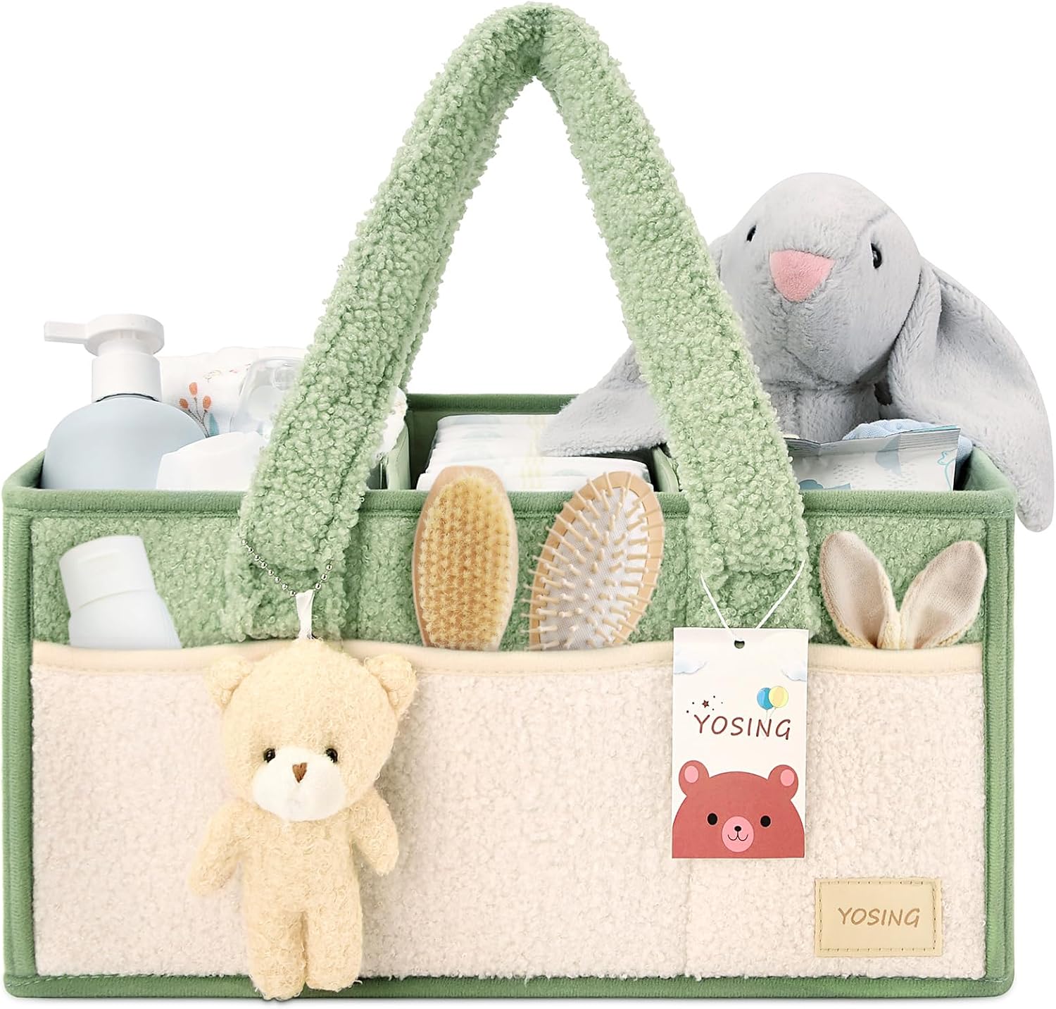Diaper Caddy Organizer with 13 Pockets & Removable Dividers