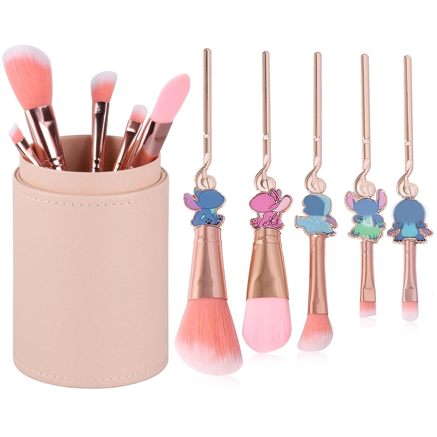 5 Pcs Makeup Brushes Set with Brushes Holder