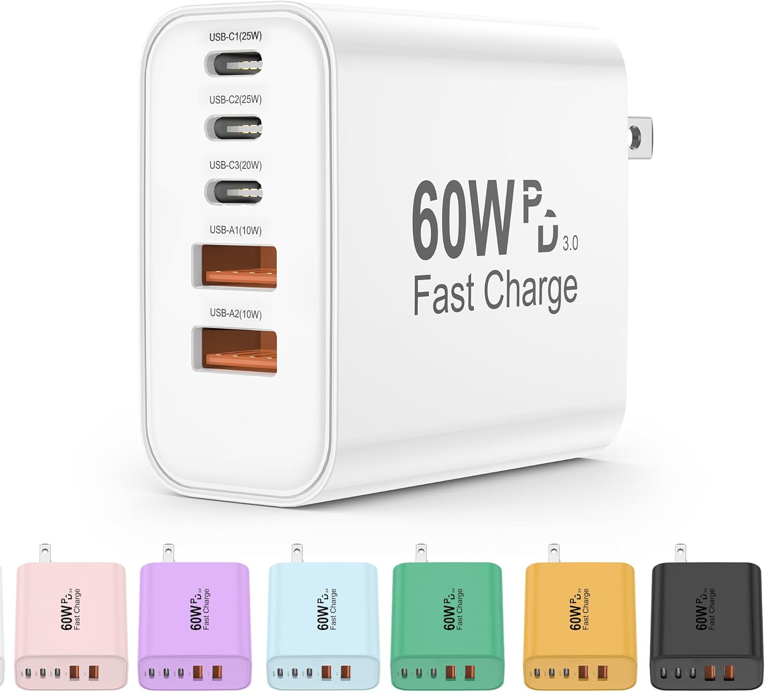 5-in-1 60W USB-C Charger Block