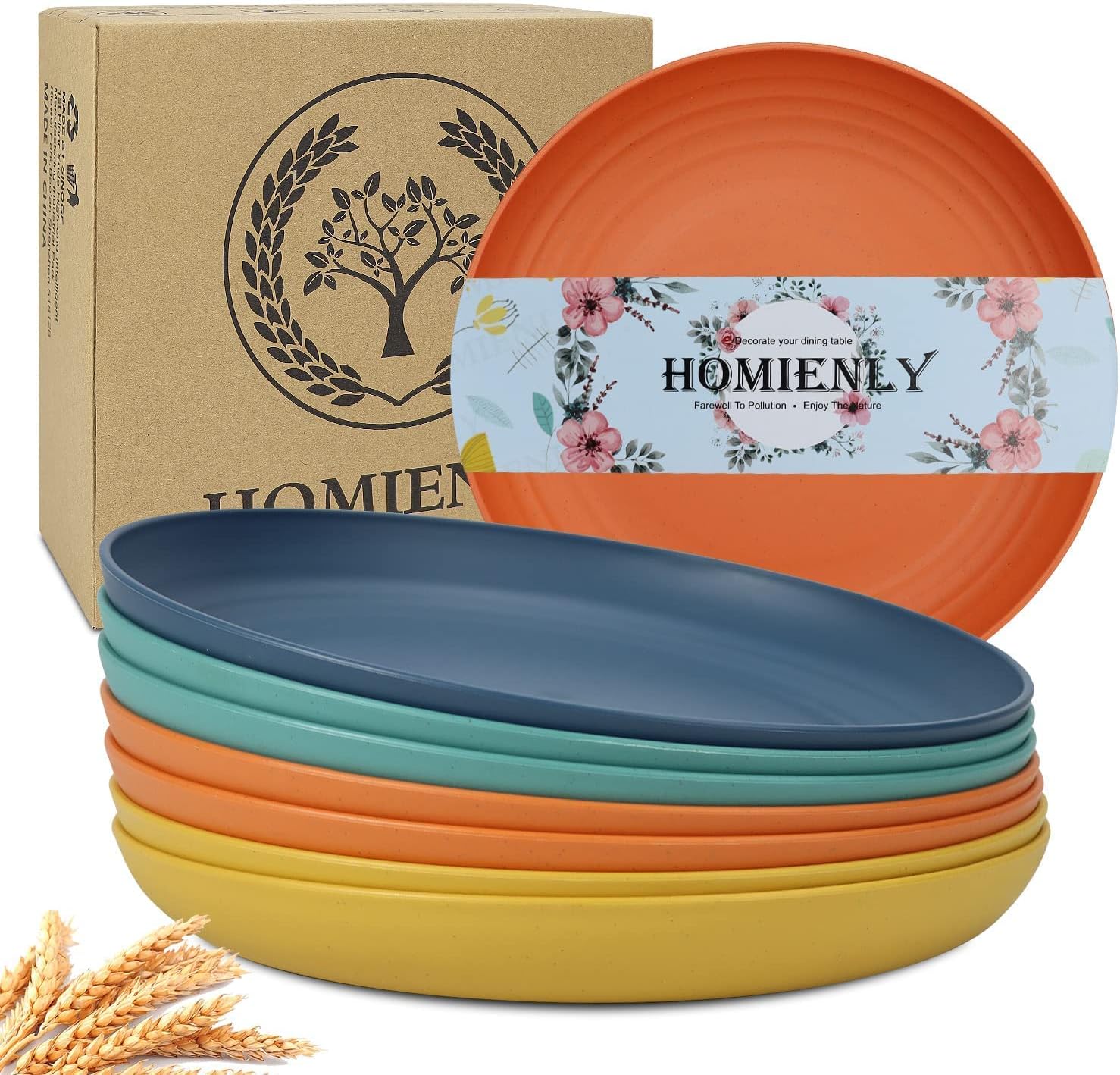 Deep Dinner Plates Set of 8 Alternative for Plastic Plates Microwave and Dishwasher Safe