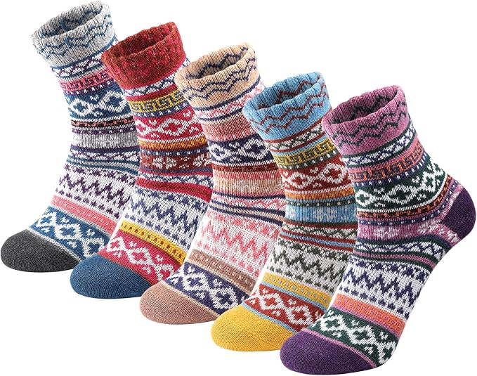5 Pairs Womens Wool Socks