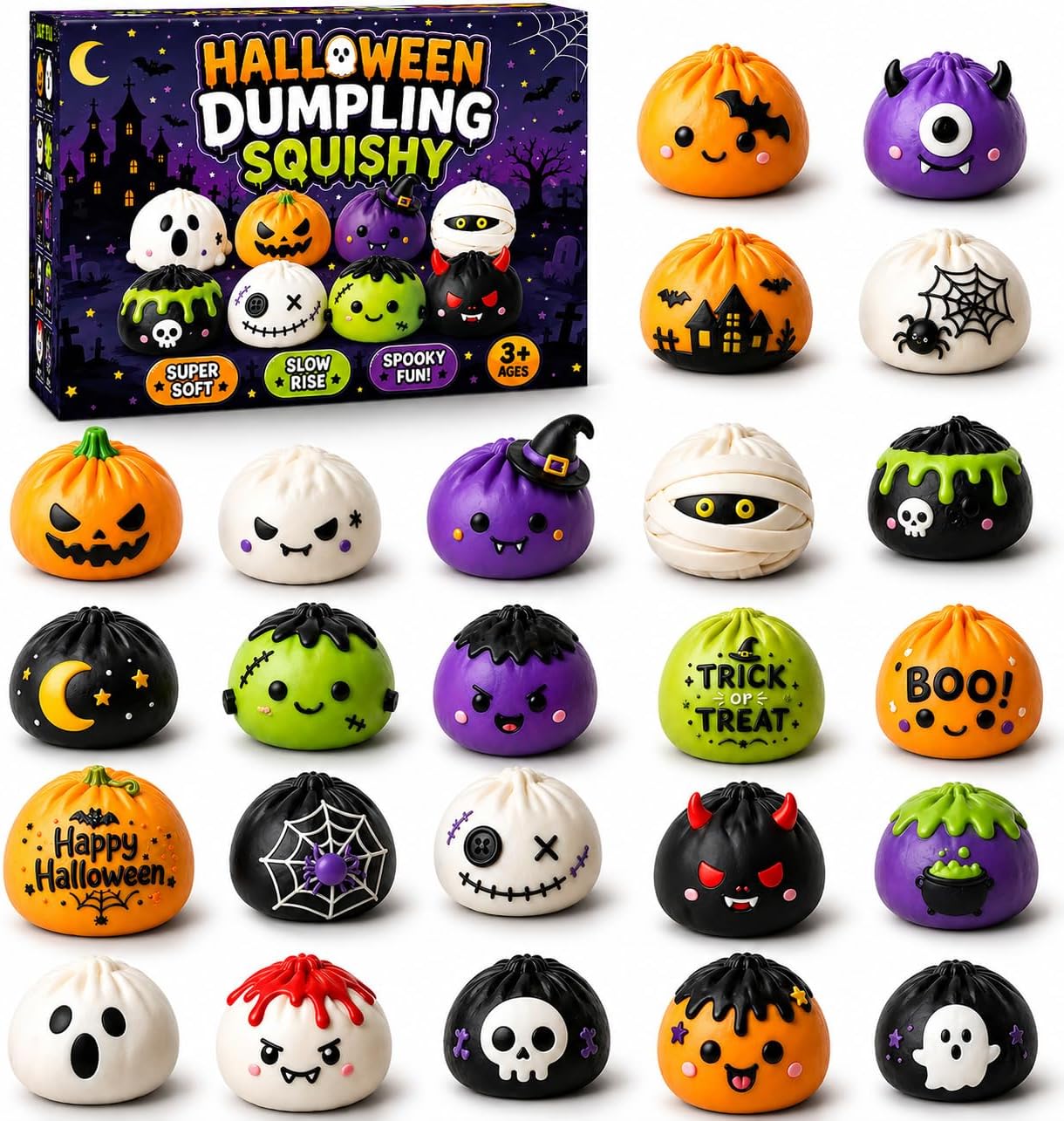 Halloween Squishy Stress Balls 24 Pcs Individually Wrapped