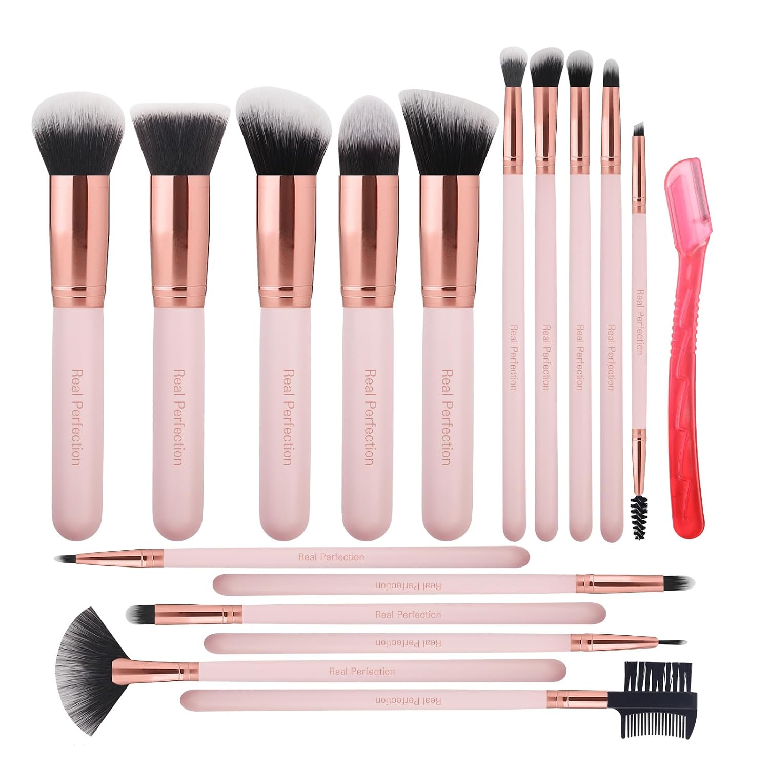 Makeup Brush Set 16 Pcs with 1 Eyebrow Razor