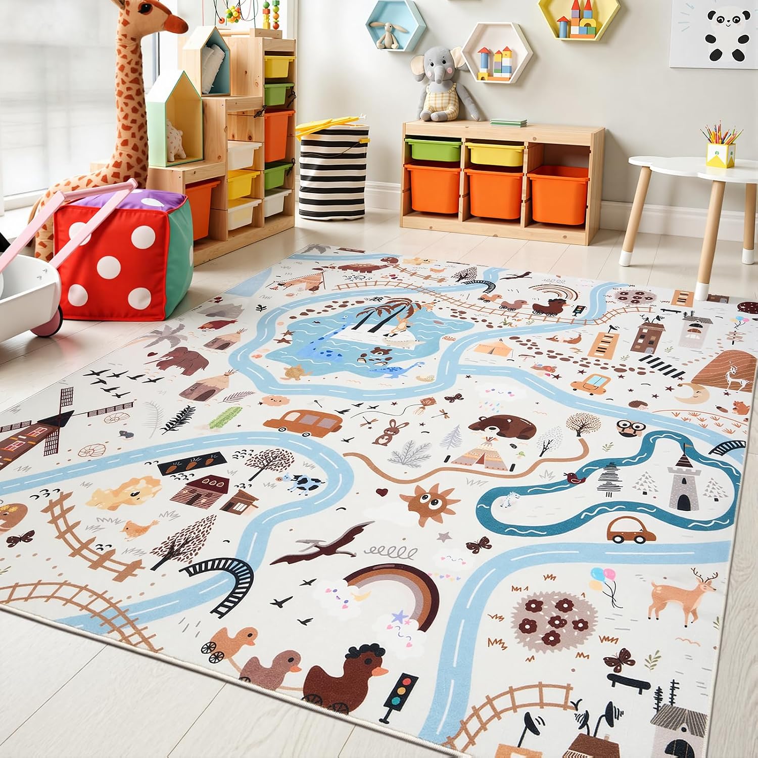 Road Adventure Kids Play Rug